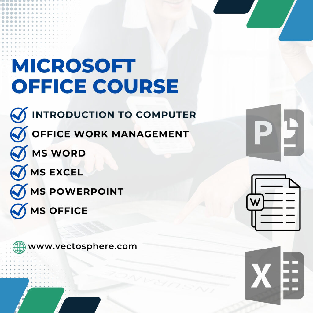 Microsoft Word: Students learn how to create, format, and edit professional documents, including letters, reports, and resumes. They gain skills in formatting text, applying styles, working with templates, inserting images, creating tables, and utilizing other advanced features of Word.
